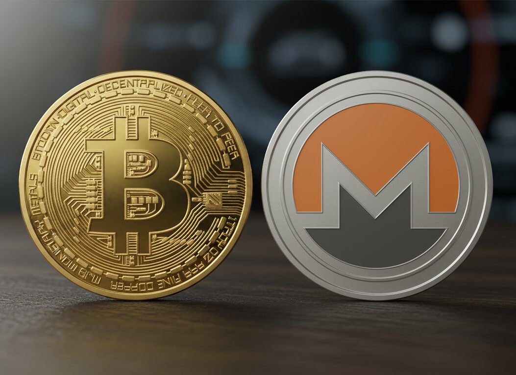 BTC-und-Monero-Muenze