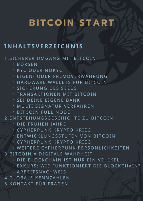 Inhaltsverzeichnis 1 Bitcoin Start